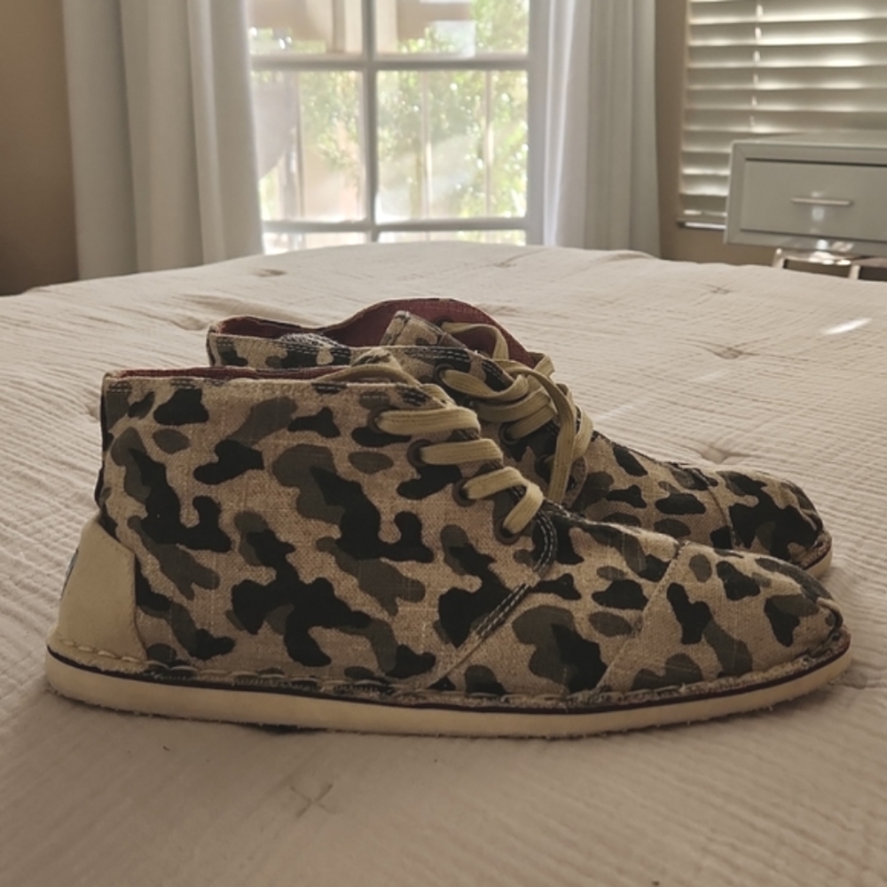 Toms Stylish camouflage canvas boots mid calf shoes Men 9